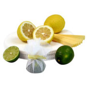 The Original Lemon Wraps – chusteczki do serwowania cytryn, białe, z żółtym krawatem, 100 szt.