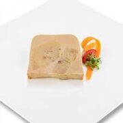 Wątróbka z gęsi z kawałkami wątróbki, 98% foie gras, w bloku, trapez, półkonserwa, Rougie,1kg