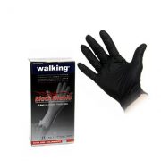 Jednorazowe rękawiczki, czarne, rozm. XL, z lateksu, niepudrowane, 100 szt.
