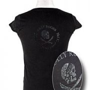 JRCG – Girlie longshirt, czarny z logo, rozm. S, 1 szt.