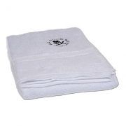 JRCG – Ręcznik, 100 x 50 cm, biały z czarnym logo, 1 szt.