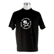 JRCG – T – Shirt męski, czarny z białym logo, rozm. L, 1 szt.