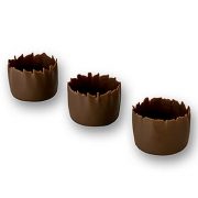 Formy czekoladowe w kształcie kubeczków zakończonych falbanką z mlecznej czekolady o średnicy 25mm, wysokości 20 mm, 288 sztuk