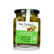Zielone oliwki gordal bez pestki, z karmelizowanymi daktylami, San Carlos Gourmet, 300g